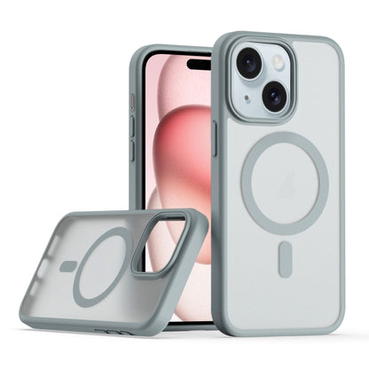 For iPhone 15 Plus TPU Hybrid PC Inner Magnetic MagSafe Phone Case(Grey) - iPhone 15 Plus Cases by buy2fix | Online Shopping UK | buy2fix