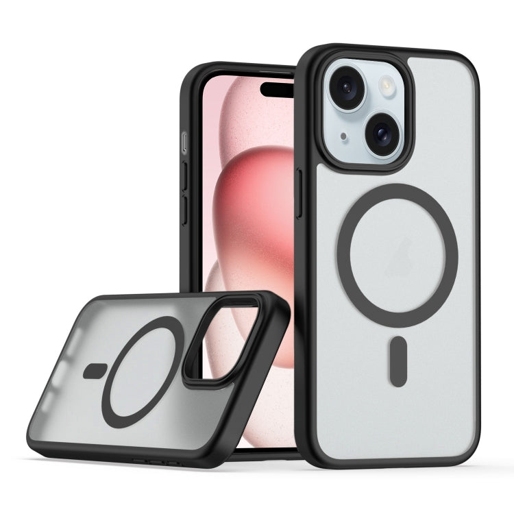 For iPhone 15 Plus TPU Hybrid PC Inner Magnetic MagSafe Phone Case(Black) - iPhone 15 Plus Cases by buy2fix | Online Shopping UK | buy2fix