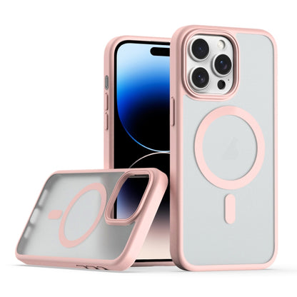 For iPhone 14 Pro Max TPU Hybrid PC Inner Magnetic MagSafe Phone Case(Pink) - iPhone 14 Pro Max Cases by buy2fix | Online Shopping UK | buy2fix