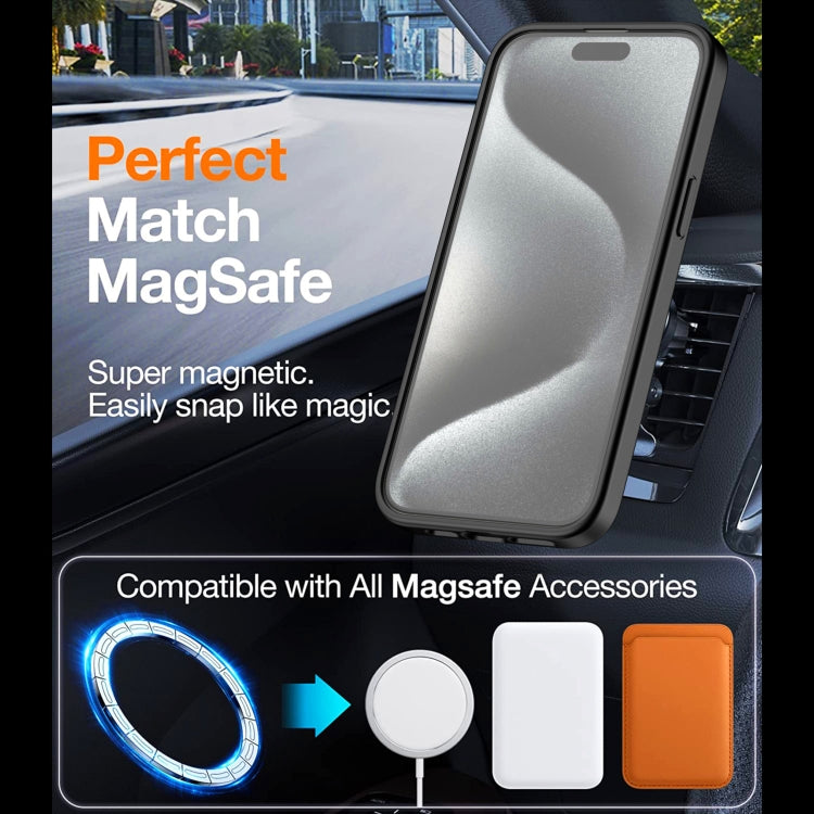 For iPhone 15 Plus TPU Hybrid PC Inner Magnetic MagSafe Phone Case(Black) - iPhone 15 Plus Cases by buy2fix | Online Shopping UK | buy2fix