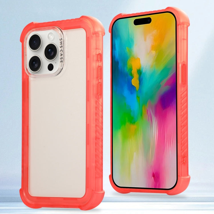 For iPhone 16 Pro Max Transparent Matte TPU Hybrid PC 3-in-1 Phone Case(Orange) - iPhone 16 Pro Max Cases by buy2fix | Online Shopping UK | buy2fix