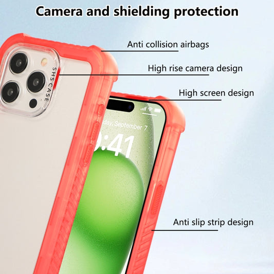 For iPhone 16 Transparent Matte TPU Hybrid PC 3-in-1 Phone Case(Orange) by buy2fix