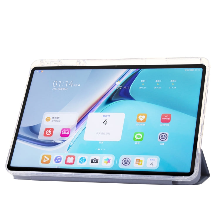 For Huawei Matepad SE 11 2024 Clear Acrylic 3-Fold Leather Tablet Case(Lavender Purple) by buy2fix