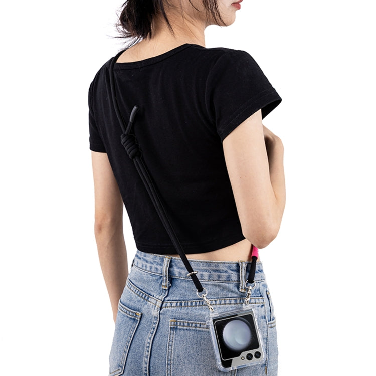 For Samsung Galaxy Z Flip6 / Flip7 FE GKK Airbag Hinge Full Coverage Phone Case with Crossbody Rope(Black) by GKK