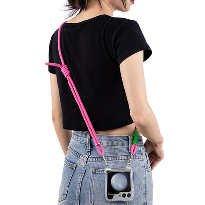 For Samsung Galaxy Z Flip6 / Flip7 FE GKK Airbag Hinge Full Coverage Phone Case with Crossbody Rope(Pink) by GKK