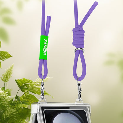 For Samsung Galaxy Z Flip5 GKK Airbag Hinge Full Coverage Phone Case with Crossbody Rope(Purple) by GKK