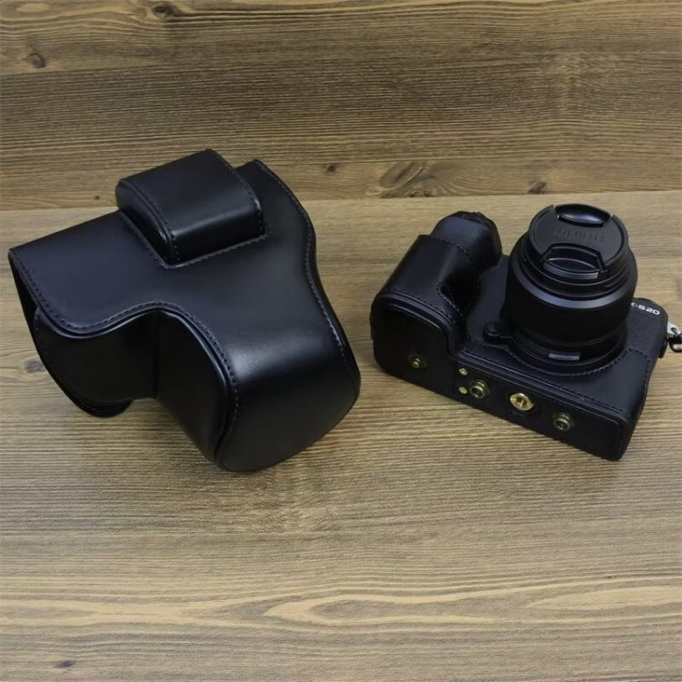 For FUJIFILM X-S20 Full Body Leather Camera Case Bag with Strap(Black) - Leather Bag by buy2fix | Online Shopping UK | buy2fix