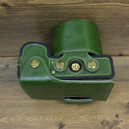 For FUJIFILM X-S20 Full Body Leather Camera Case Bag with Strap(Green) - Leather Bag by buy2fix | Online Shopping UK | buy2fix