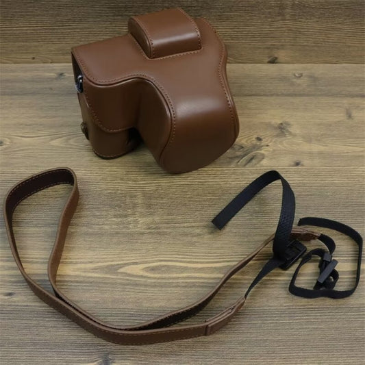 For FUJIFILM X-S20 Full Body Leather Camera Case Bag with Strap(Coffee) - Leather Bag by buy2fix | Online Shopping UK | buy2fix