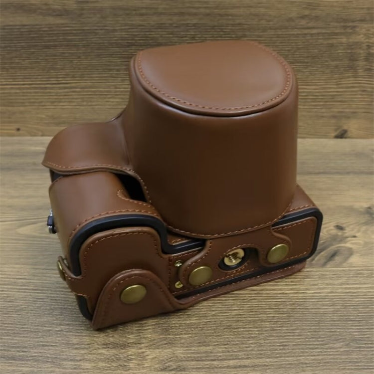 For FUJIFILM X-S20 Full Body Leather Camera Case Bag with Strap(Coffee) - Leather Bag by buy2fix | Online Shopping UK | buy2fix