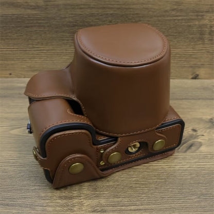 For FUJIFILM X-S20 Full Body Leather Camera Case Bag with Strap(Coffee) - Leather Bag by buy2fix | Online Shopping UK | buy2fix