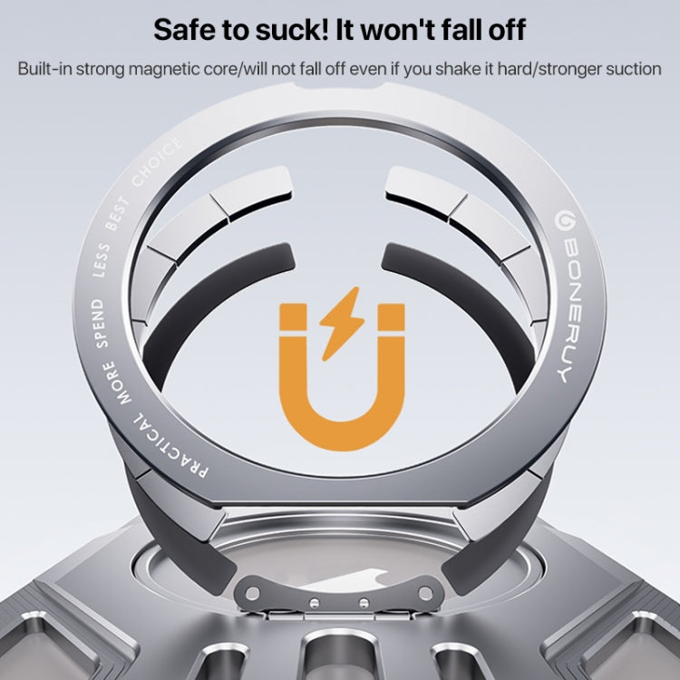 For iPhone 14 Pro Max / 13 Pro Max Aluminum Alloy Borderless MagSafe Rotating Holder Phone Case(Silver) - iPhone 14 Pro Max Cases by buy2fix | Online Shopping UK | buy2fix