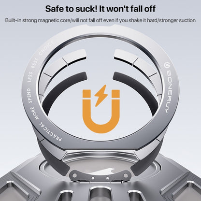 For iPhone 14 Pro Max / 13 Pro Max Aluminum Alloy Borderless MagSafe Rotating Holder Phone Case(Silver) - iPhone 14 Pro Max Cases by buy2fix | Online Shopping UK | buy2fix