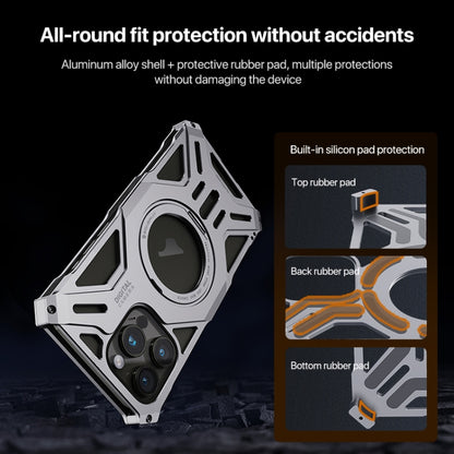 For iPhone 14 Pro Max / 13 Pro Max Aluminum Alloy Borderless MagSafe Rotating Holder Phone Case(Silver) - iPhone 14 Pro Max Cases by buy2fix | Online Shopping UK | buy2fix