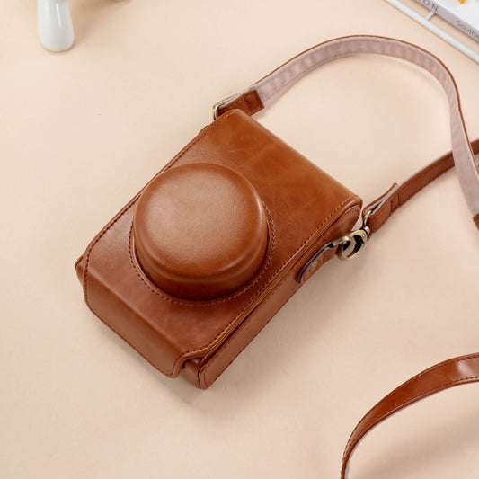 For FUJIFILM X100VI Full Body Leather Camera Case Bag with Strap(Brown) - Leather Bag by buy2fix | Online Shopping UK | buy2fix