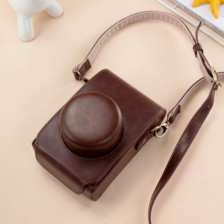 For FUJIFILM X100VI Full Body Leather Camera Case Bag with Strap(Coffee) - Leather Bag by buy2fix | Online Shopping UK | buy2fix