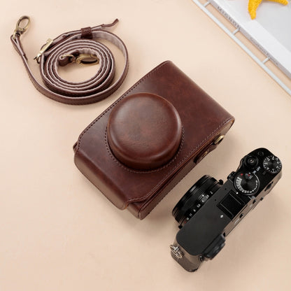 For FUJIFILM X100VI Full Body Leather Camera Case Bag with Strap(Brown) - Leather Bag by buy2fix | Online Shopping UK | buy2fix