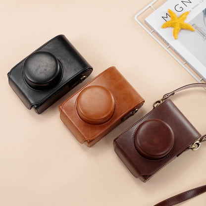 For FUJIFILM X100VI Full Body Leather Camera Case Bag with Strap(Coffee) - Leather Bag by buy2fix | Online Shopping UK | buy2fix