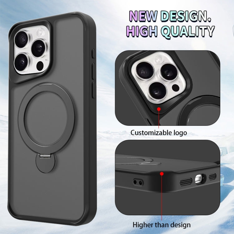 For iPhone 16 Pro Max Invisible Fulcrum Holder MagSafe Phone Case(Black) - iPhone 16 Pro Max Cases by buy2fix | Online Shopping UK | buy2fix