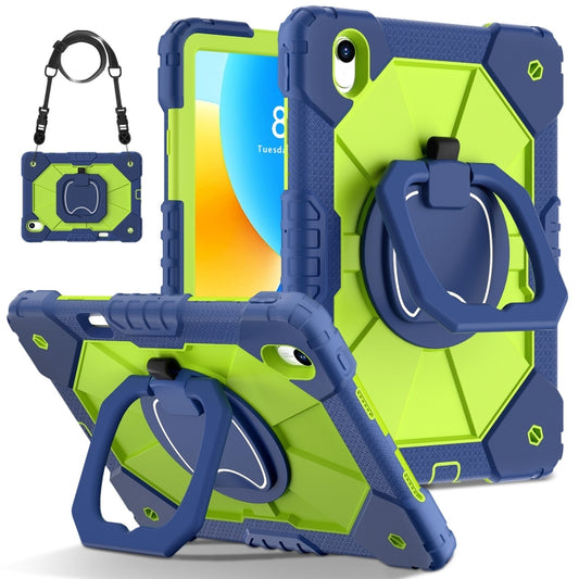 For Huawei Matepad 11.5 2023 Contrast Color Robot Silicone Hybrid PC Tablet Case(Navy Yellow Green) by buy2fix