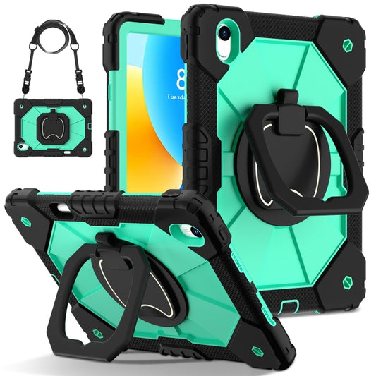 For Huawei Matepad 11.5 2023 Contrast Color Robot Silicone Hybrid PC Tablet Case(Black Mint Green) by buy2fix