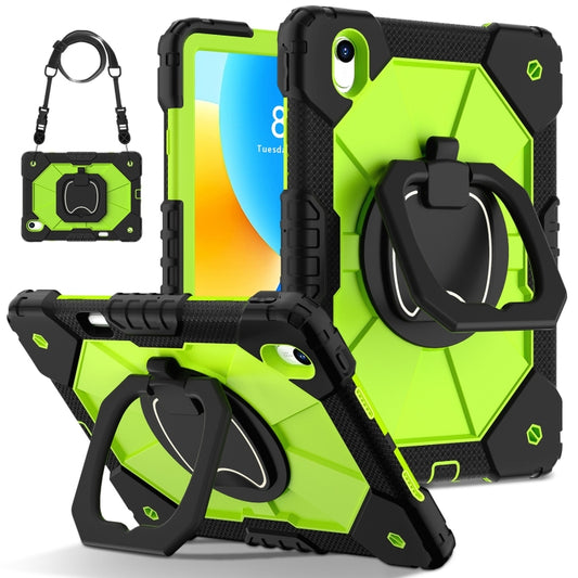 For Huawei Matepad 11.5 2023 Contrast Color Robot Silicone Hybrid PC Tablet Case(Black Yellow Green) by buy2fix