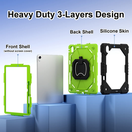 For Huawei Matepad 11.5 2023 Contrast Color Robot Silicone Hybrid PC Tablet Case(Black Yellow Green) by buy2fix