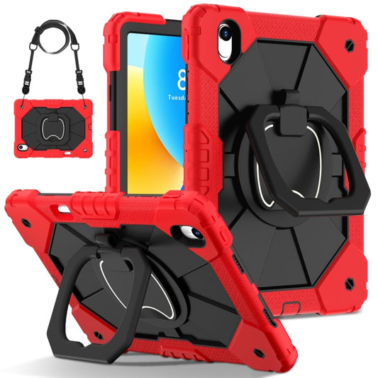 For Huawei Matepad 11.5 2023 Contrast Color Robot Silicone Hybrid PC Tablet Case(Red Black) - Huawei by buy2fix | Online Shopping UK | buy2fix