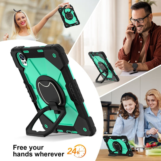 For Huawei MatePad Air 12 2024 Contrast Color Robot Silicone Hybrid PC Tablet Case(Black Mint Green) by buy2fix
