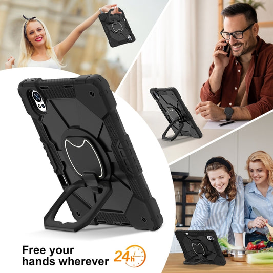 For Huawei MatePad Air 12 2024 Contrast Color Robot Silicone Hybrid PC Tablet Case(Black) by buy2fix