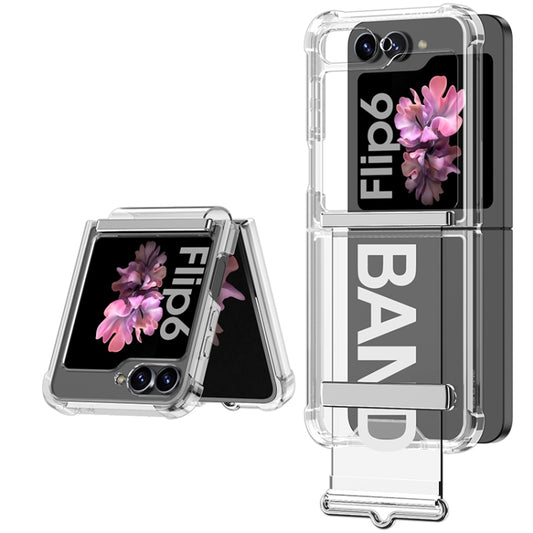 For Samsung Galaxy Z Flip6 GKK Clear Airbag Wristband Holder Phone Case(Transparent Silver) by GKK