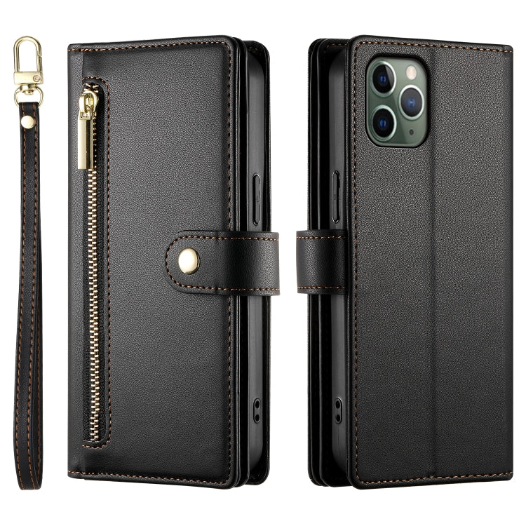 For iPhone 11 Pro Nine Card-slot Zipper Wallet Bag Leather Phone Case(Black) - iPhone 11 Pro Cases by buy2fix | Online Shopping UK | buy2fix