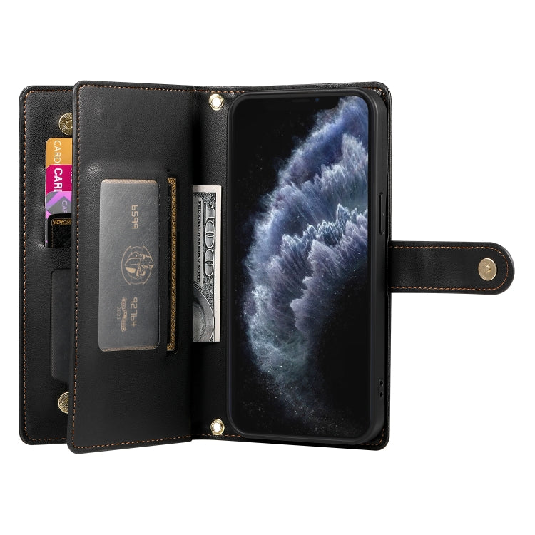 For iPhone 11 Pro Nine Card-slot Zipper Wallet Bag Leather Phone Case(Black) - iPhone 11 Pro Cases by buy2fix | Online Shopping UK | buy2fix