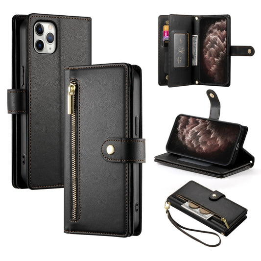 For iPhone 11 Pro Max Nine Card-slot Zipper Wallet Bag Leather Phone Case(Black) - iPhone 11 Pro Max Cases by buy2fix | Online Shopping UK | buy2fix