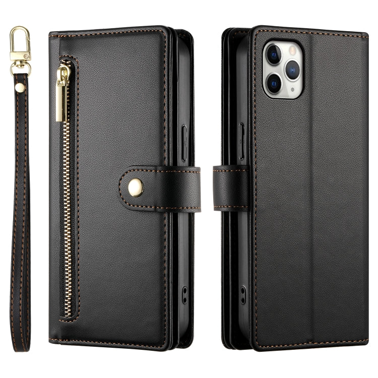 For iPhone 11 Pro Max Nine Card-slot Zipper Wallet Bag Leather Phone Case(Black) - iPhone 11 Pro Max Cases by buy2fix | Online Shopping UK | buy2fix