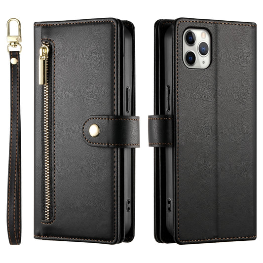 For iPhone 11 Pro Max Nine Card-slot Zipper Wallet Bag Leather Phone Case(Black) - iPhone 11 Pro Max Cases by buy2fix | Online Shopping UK | buy2fix