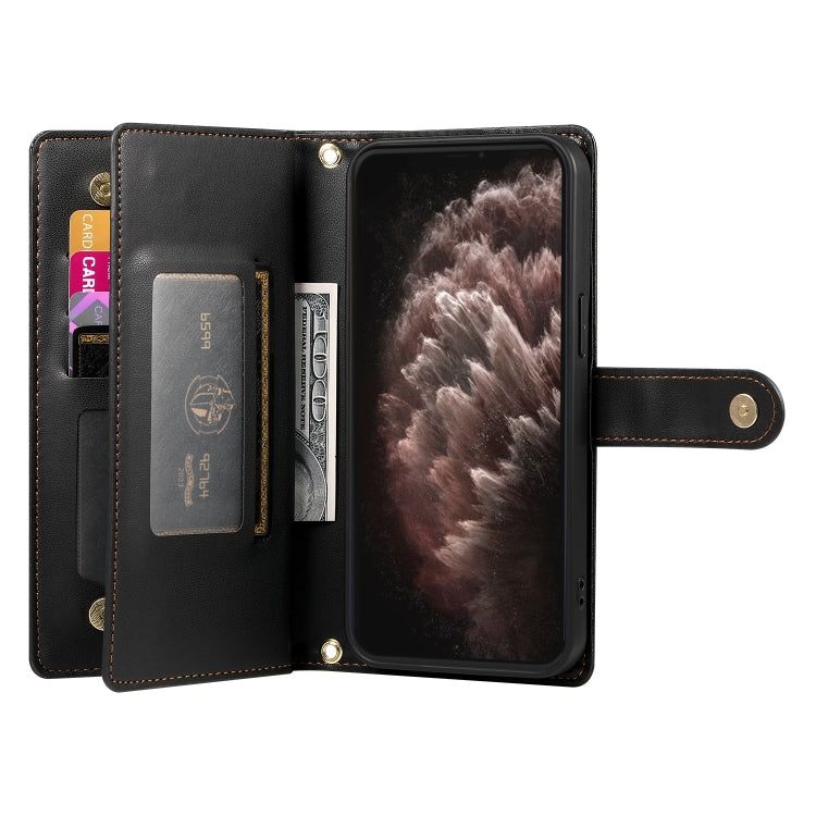 For iPhone 11 Pro Max Nine Card-slot Zipper Wallet Bag Leather Phone Case(Black) - iPhone 11 Pro Max Cases by buy2fix | Online Shopping UK | buy2fix