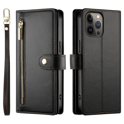 For iPhone 13 Pro Max Nine Card-slot Zipper Wallet Bag Leather Phone Case(Black) - iPhone 13 Pro Max Cases by buy2fix | Online Shopping UK | buy2fix