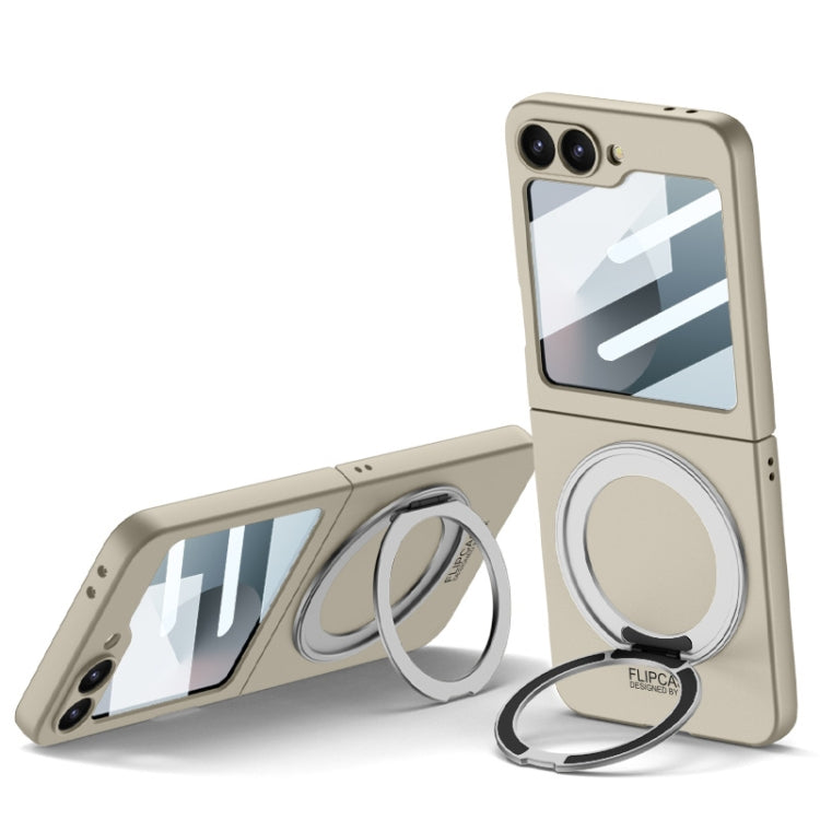 For Samsung Galaxy Z Flip6 / Flip7 FE GKK Integrated Ultra-thin MagSafe Phone Case with Ring Holder(Titanium Grey) by GKK