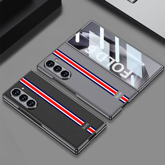 For Samsung Galaxy Z Fold6 GKK Integrated Plating Leather Full Coverage Phone Case(Special Black) by GKK