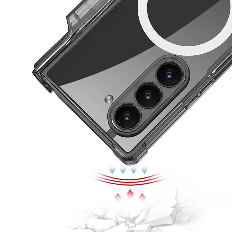 For Samsung Galaxy Z Fold6 GKK Integrated Airbag Hinge Full Coverage MagSafe Phone Case with Holder / Pen Box, Not Included Pen(Black) by GKK