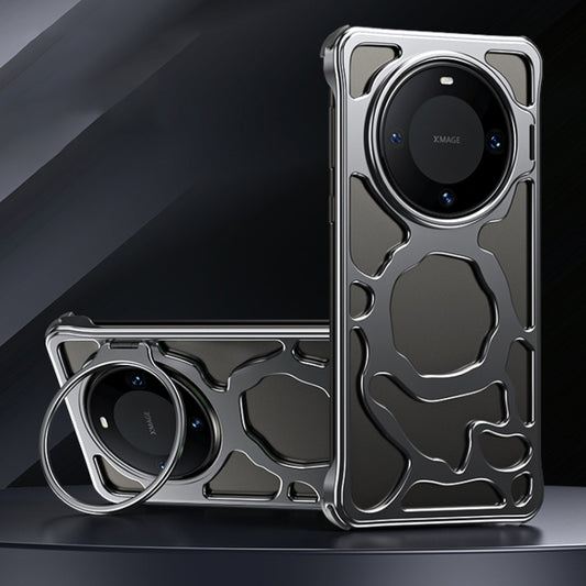 For Huawei Mate 60 Pro+ Auspicious Cloud Series MagSafe Metal Phone Case with Bracket(Grey) - Huawei Cases by buy2fix | Online Shopping UK | buy2fix