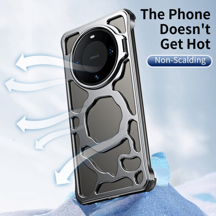 For Huawei Mate 60 Pro+ Auspicious Cloud Series MagSafe Metal Phone Case with Bracket(Grey) - Huawei Cases by buy2fix | Online Shopping UK | buy2fix