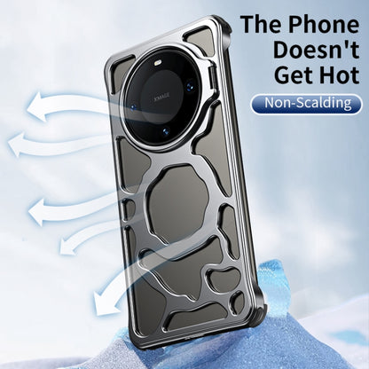 For Huawei Mate 60 Pro+ Auspicious Cloud Series MagSafe Metal Phone Case with Bracket(Grey) - Huawei Cases by buy2fix | Online Shopping UK | buy2fix