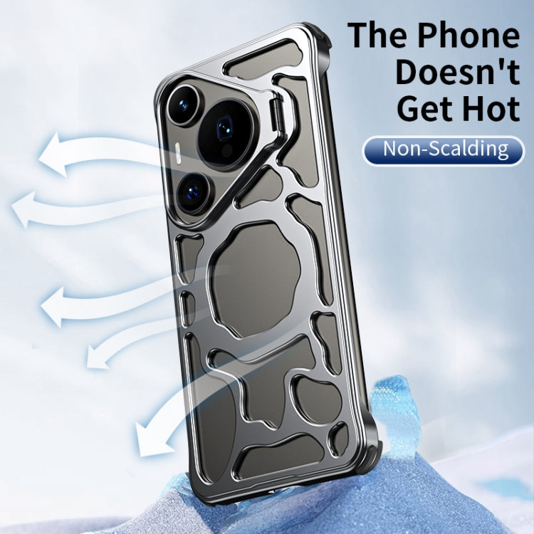 For Huawei Pura 70 Auspicious Cloud Series MagSafe Metal Phone Case with Bracket(Silver) - Huawei Cases by buy2fix | Online Shopping UK | buy2fix