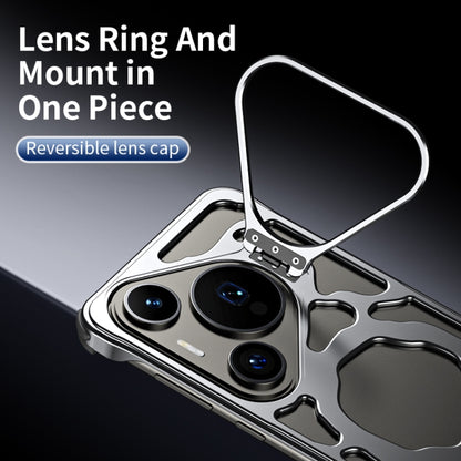 For Huawei Pura 70 Auspicious Cloud Series MagSafe Metal Phone Case with Bracket(Silver) - Huawei Cases by buy2fix | Online Shopping UK | buy2fix