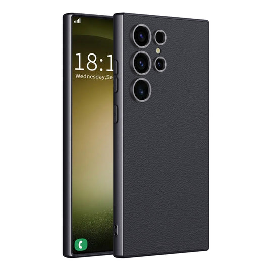 For Samsung Galaxy S23 Ultra 5G GKK Metal Paint Skin Feel Leather Full Coverage Phone Case(Black) by GKK