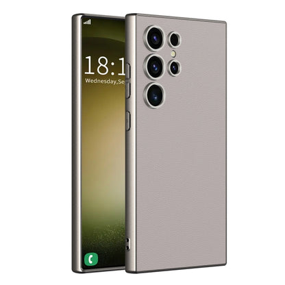 For Samsung Galaxy S23 Ultra 5G GKK Metal Paint Skin Feel Leather Full Coverage Phone Case(Titanium Grey) by GKK