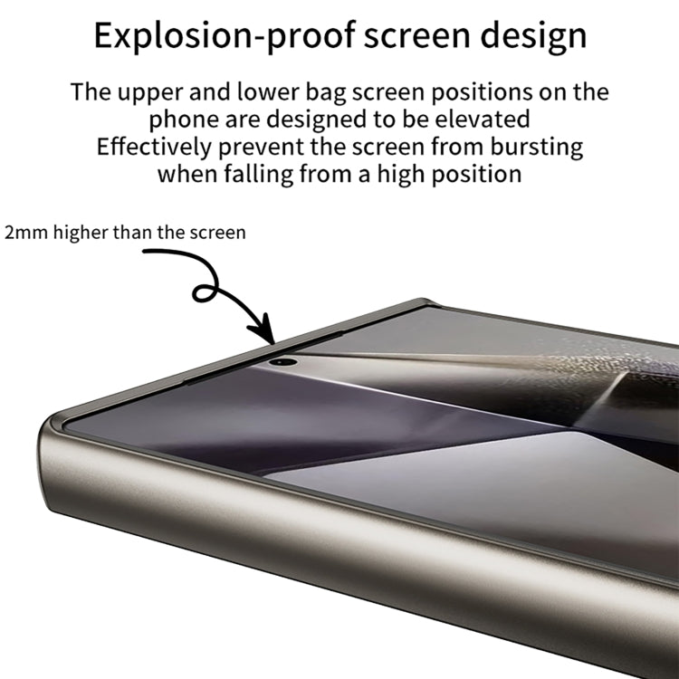 For Samsung Galaxy S23 Ultra 5G GKK Metal Paint Skin Feel Leather Full Coverage Phone Case(Titanium Grey) by GKK