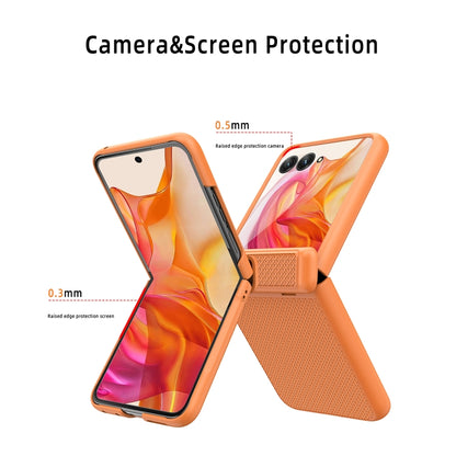 For Motorola Razr 50 Ultra Integrated Fold Hinge Grid Texture Phone Case(Purple) by buy2fix